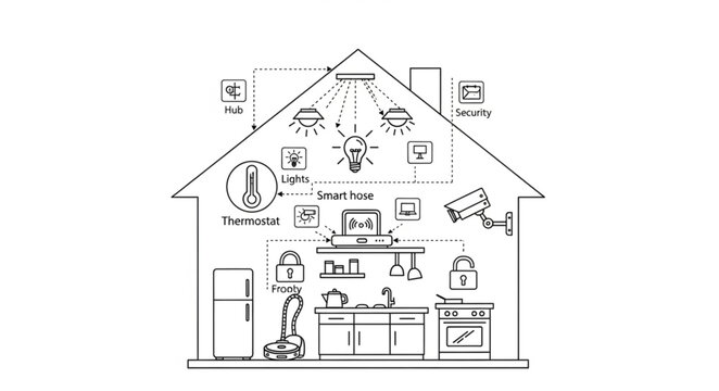 Smart Home Automation System Concept Illustration.