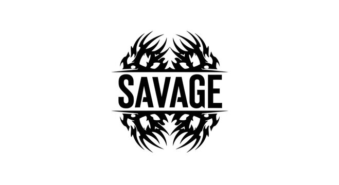 Savage Logo Design Graphic Symbol.
