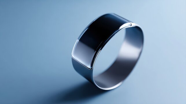 curved smartwatch display mockup bending like ribbon, futuristic wearable tech concept