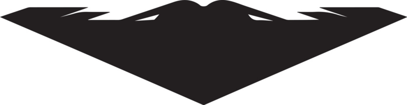 B2 Stealth silhouette, balck icon silhouette vector