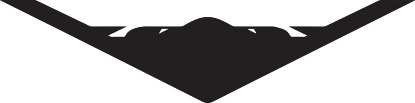 B2 Stealth silhouette, balck icon silhouette vector
