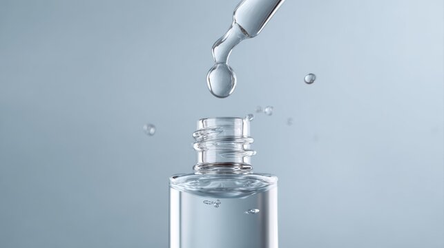 Blank serum bottle drip motion frozen liquid luxury