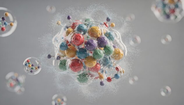Medium shot of vibrant pigment particles undergoing silane surface treatment enhancing their adhesion and dispersion properties in industrial applications.