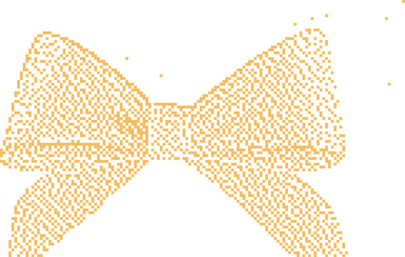 Golden bow tied with satin ribbons against a clean white background for elegant celebration concepts