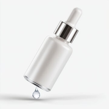 Blank skincare dropper mockup liquid serum drip frozen motion