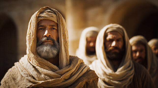 Pharisees in the Streets of Jerusalem, New Testament Bible Concept