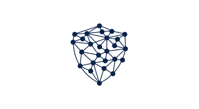 Geometric network structure with connected nodes.
