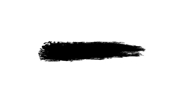 Hand drawn black ink brush stroke rectangle animation with curved edges and organic texture on white background