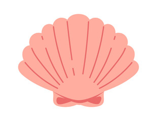 Seashell Iconic Scallop Shape Cartoon Style © wooster