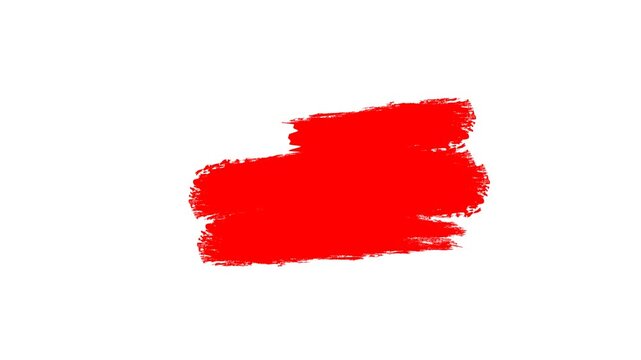Hand drawn black ink brush stroke rectangle animation with curved edges and organic texture on white background
