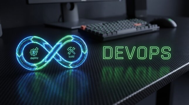 DevOps Concept of Continuous Integration and Continuous Delivery, illustrating software development and IT operations collaboration