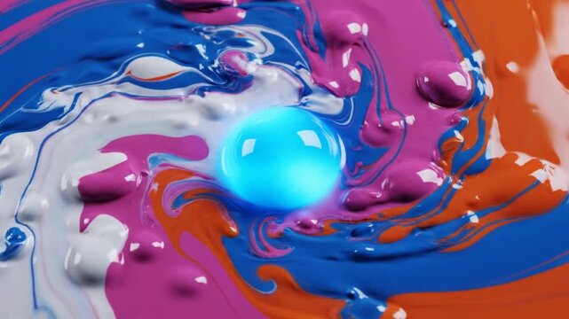 Vibrant colorful liquid swirl pattern.
