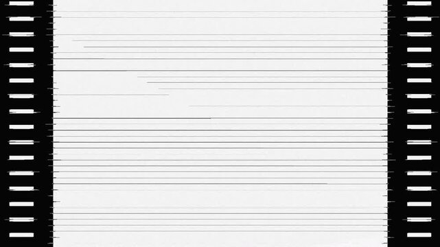 White Film Strip Border Glitch Retro Overlay Loop