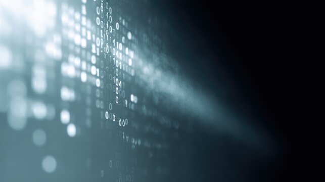 digital binary code matrix background, 3D rendering of data network connectivity and information flow in modern digital age