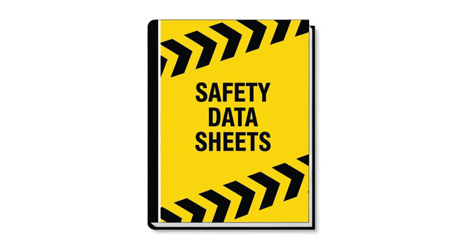 Safety data sheets sign with chevron pattern silhouette