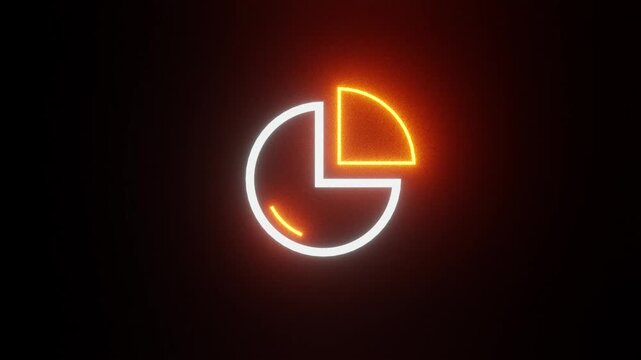 Neon Pie Chart Icon Glowing Data Analytics Background