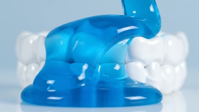 Dental retainer and teeth model.