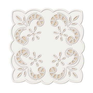 napkin floral embroidery design with openwork 
