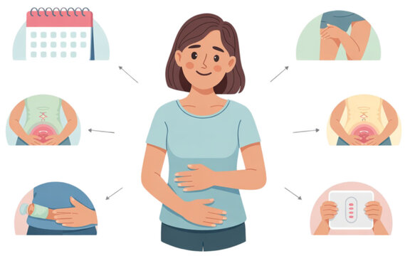 Woman experiencing menstrual cramp pain.