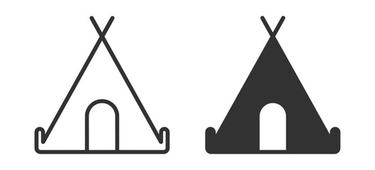 teepee tent icon set vector illustration on transparent background © gerik_a