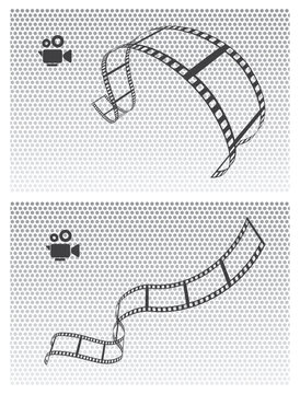 Cinema Film Strip rell and Camera Icons