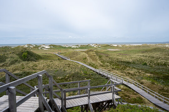 Ausblick vom Quermarkenfeuer Amrum auf die D&uuml;nenlandschaft