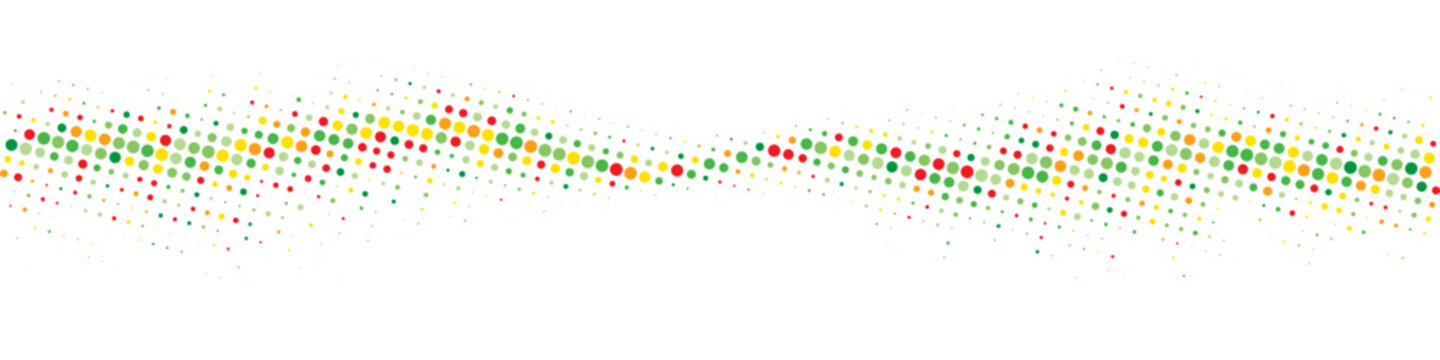 Abstract flowing wave pattern composed of numerous small dots on a white background