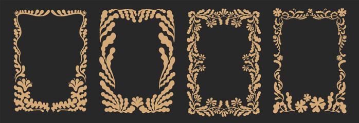 Obraz premium Floral Frame Border Set Ornamental
