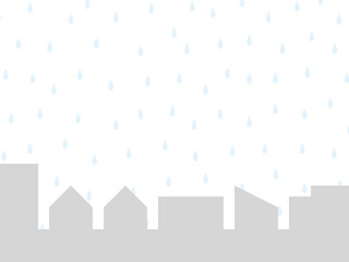 Fototapeta premium 雨の町並み背景