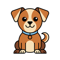 Obraz premium Cute brown dog illustration design