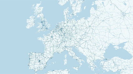 Modern minimalist vector map of Europe. High-quality SVG illustration of European continent borders, coastline, and geographic layout for posters, infographics, and travel design. © AliRza