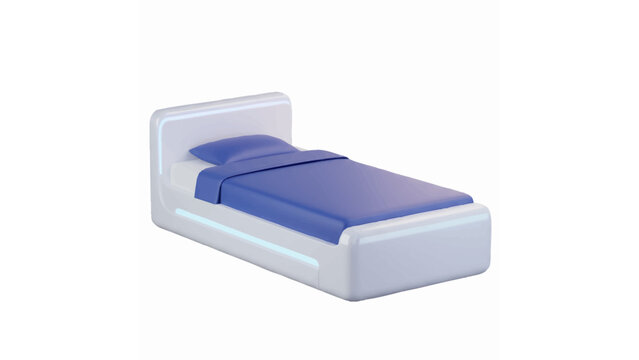 Modern white single bed design
