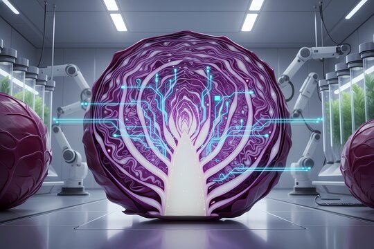3d render of a red cabbage