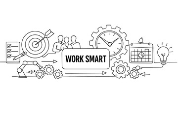 Obraz premium Work Smart Business Concept