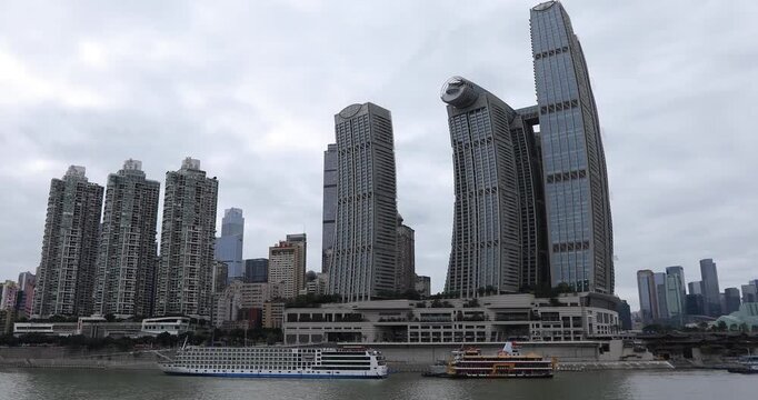 The Raffles City Chongqing landscape in Chongqing city, China