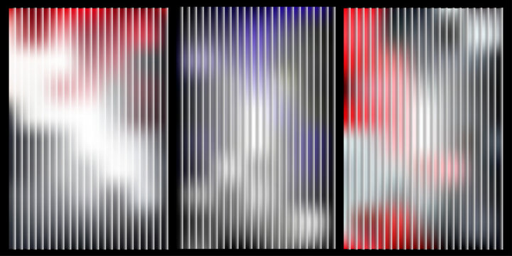 Blurry american flag pattern with vertical lines and black borders