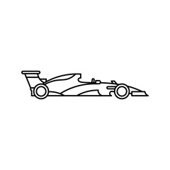 Fototapeta premium Racing car vector illustration isolated on white background, formula one sports car silhouette design for speed, competition, and motorsport concepts.