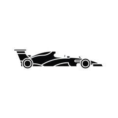 Fototapeta premium Racing car vector illustration isolated on white background, formula one sports car silhouette design for speed, competition, and motorsport concepts.