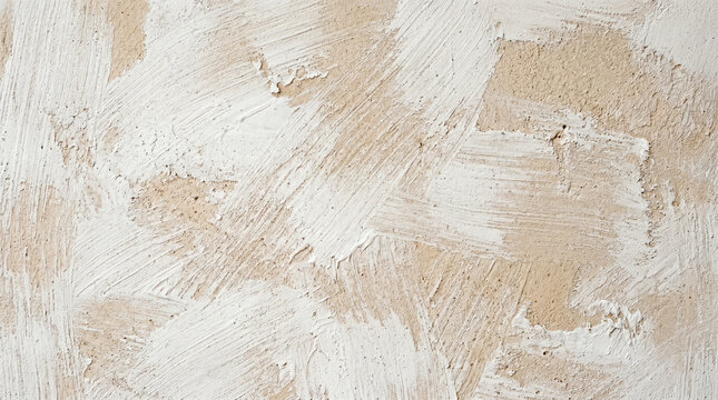Limewash Chalk-Painted Plaster with Uneven Brushy White over Warm Undertone
