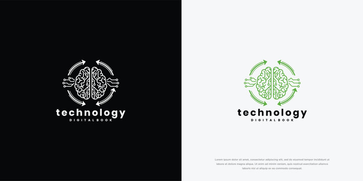 Digital Brain Technology Logo Design