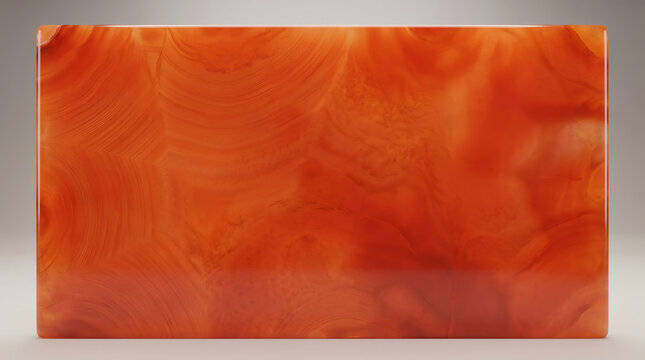 Polished Carnelian Gemstone with Translucent Orange-Red Glow and Banding