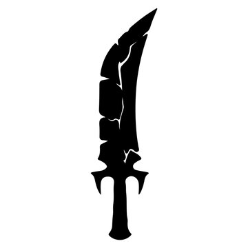 Silhouette of a fantasy sword with jagged edges.