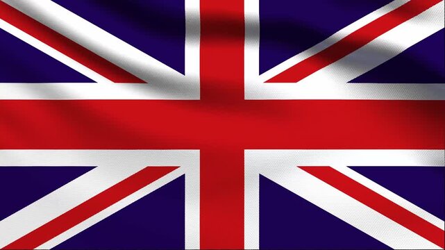 Full screen loop video of Britain flag waving