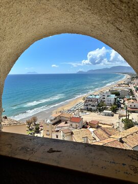 view of the city of sperlonga italy