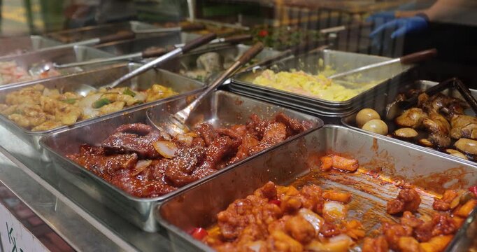 Chinese fast food selling at the restaurant