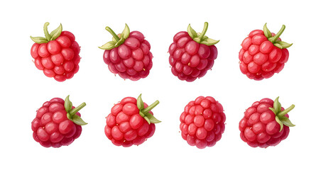 fresh red raspberries, raspberry fruit isolated, berries with leaves, organic raspberry bunch, healthy fruit snack, juicy red berries, farm fresh raspberries, natural sweet fruit, ripe berry cluster,  © mrpixel