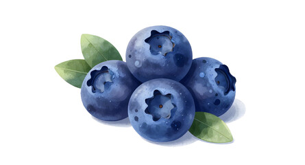 blueberries with leaves, fresh berry bunch, organic blueberry fruit, healthy fruit isolated, juicy blue berries, farm fresh blueberries, natural sweet fruit, antioxidant berry food, fresh fruit illust © mrpixel