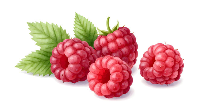 raspberry, berries, fruit, red, fresh, leaf, healthy, organic, sweet, juicy, food, natural, farm, isolated, white, ripe, organic