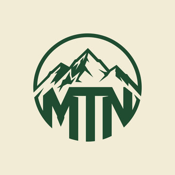 Mountain logo with stylized text.