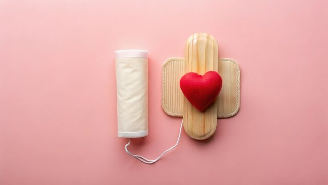 A gentle reminder of self-care and wellbeing, symbolized by a feminine hygiene product and a heartfelt message of love for oneself.